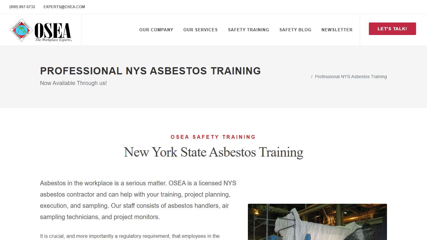 Professional NYS Asbestos Training | OSEA
